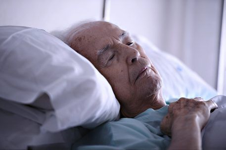 An old man sleeping representing the overnight care services through MasterPeace Home Health Care in Mattapoisett, MA